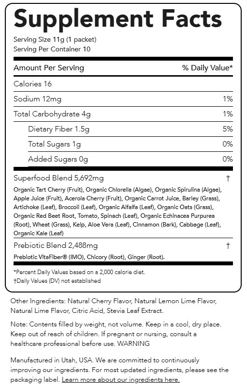 Cherry Limeade -- Greens + Super Foods single