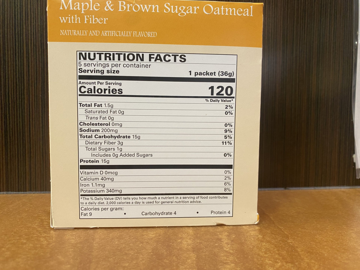 Maple and Brown Sugar Oatmeal (5 pkgs)