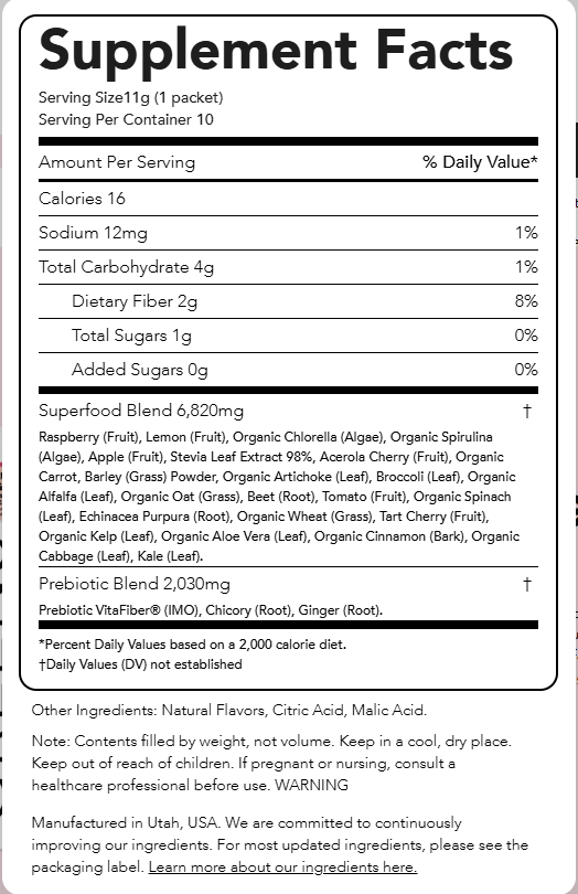 Raspberry Lemonade -- Greens + Superfoods single