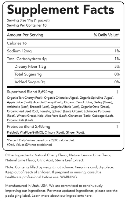 Cherry Limeade -- Greens + Super Foods single