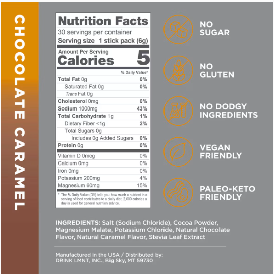 Chocolate Caramel--LMNT Stick